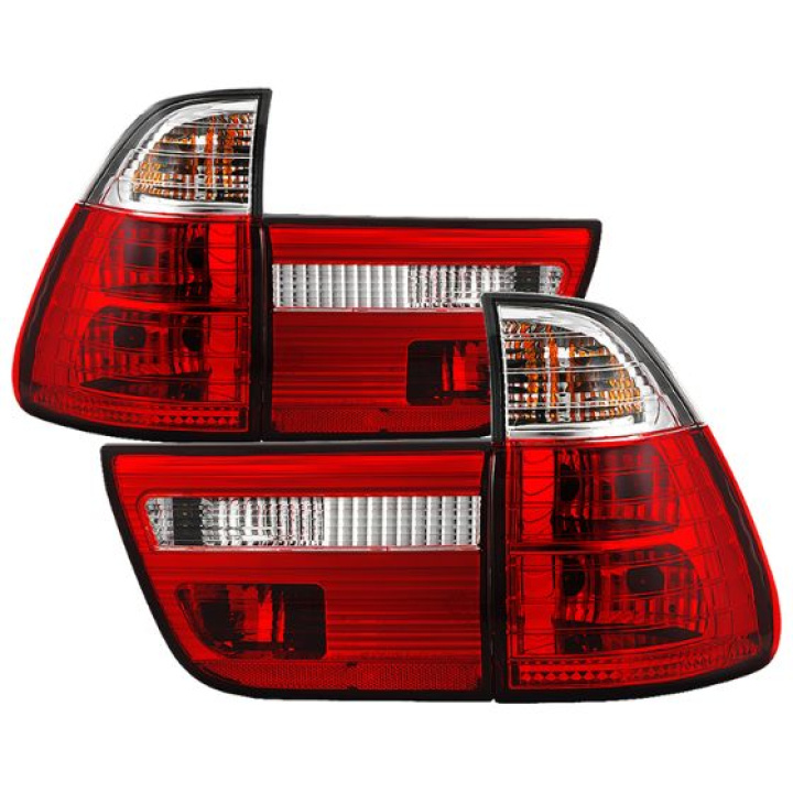 BMW E53 X5 00-06 4PCS Euro Style Tail Lights- Red Clear Spyder Auto in the group Select car model / BMW / X5 (E53) 99-06 / Styling at DDESIGN Scandinavia AB (ALT-YD-BE5300-RC)