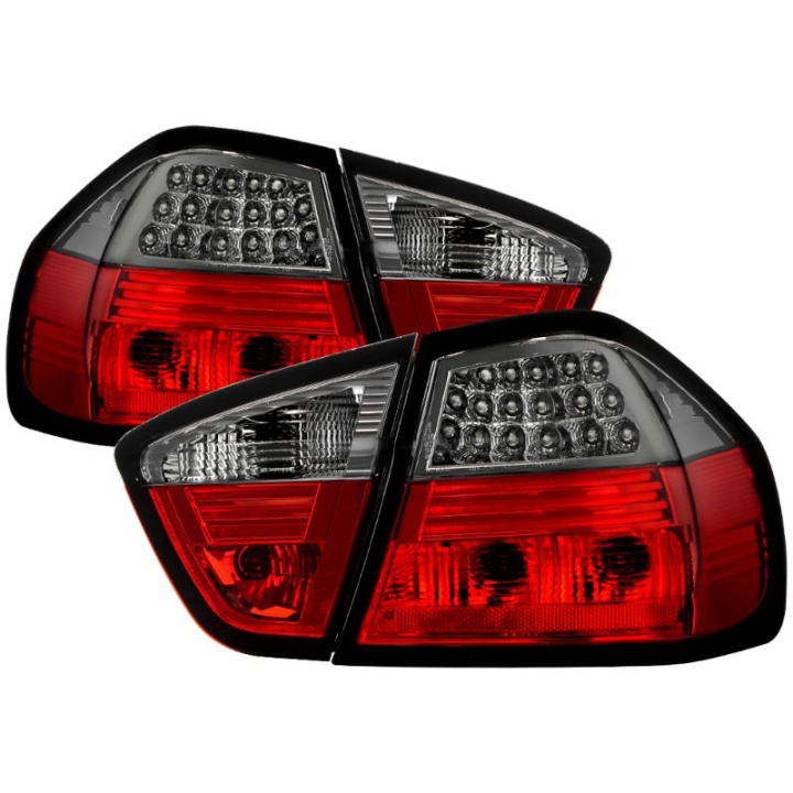 BMW E90 3-Series 06-08 4Dr LED Tail Lights - Red Smoke Spyder Auto in the group Select car model / BMW / 3-series (E90-E91) 2005-2012 / Styling / Lights at DDESIGN Scandinavia AB (ALT-YD-BE9006-LED-RS)