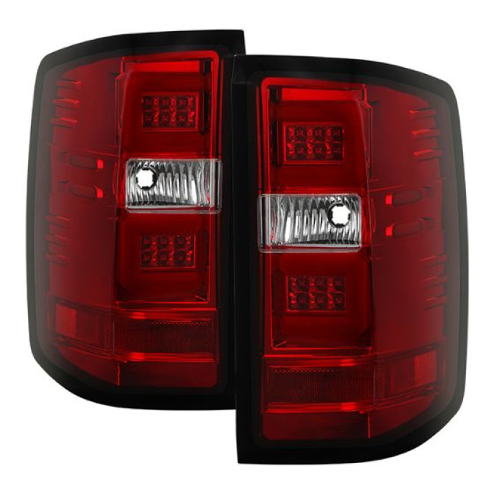 Chevy 1500 14-16 / Silverado 2500HD/3500HD (Dual Rear Wheel) 15-16 Light Bar LED Tail Lights - Red Clear Spyder Auto in the group Select car model / Chevrolet / Other models & Engines at DDESIGN Scandinavia AB (ALT-YD-CS14-LBLED-RC)