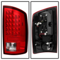 Dodge Ram 07-08 1500 / Ram 07-09 2500/3500 LED Tail Lights - Red Clear Spyder Auto