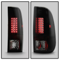 Ford F150 Styleside 97-03 / F250/350/450/550 Super Duty 99-07 LED Tail Lights - Black Smoke Spyder Auto