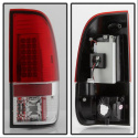Ford F150 Styleside 97-03 / F250/350/450/550 Super Duty 99-07 LED Tail Lights - Red Clear Spyder Auto