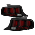Ford Mustang 2010-2012 Red Light Bar Sequential Turn Signal LED Tail Lights - Black Spyder Auto Spyder Auto