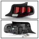 Ford Mustang 2010-2012 Red Light Bar Sequential Turn Signal LED Tail Lights - Black Spyder Auto Spyder Auto