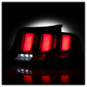 Ford Mustang 2010-2012 Red Light Bar Sequential Turn Signal LED Tail Lights - Black Spyder Auto Spyder Auto