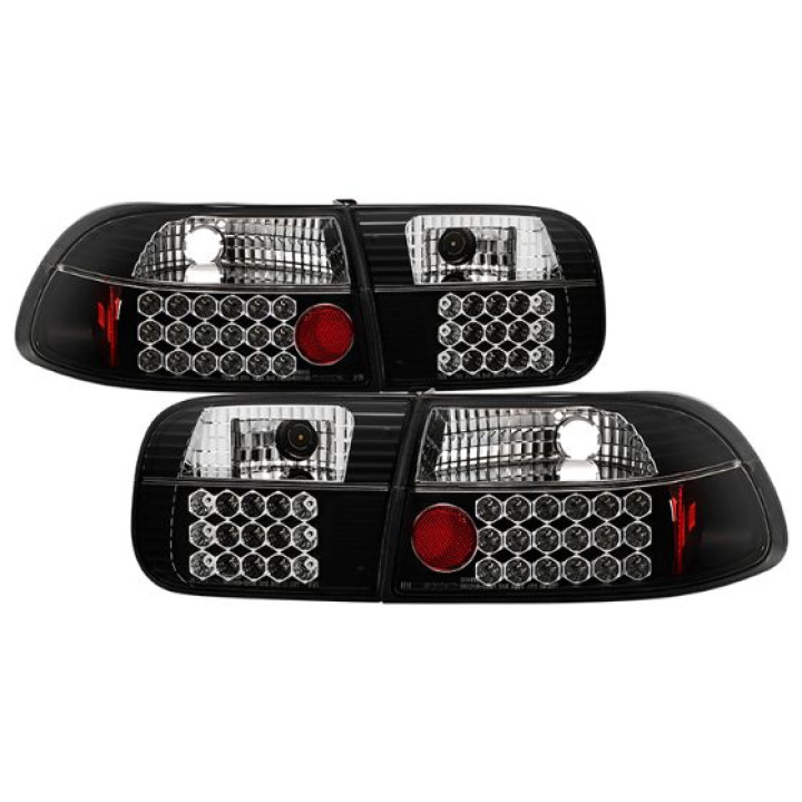 Honda Civic 92-95 2/4DR LED Tail Lights - Black Spyder Auto in the group Select car model / Honda / Civic EG-EH-EJ 92-95 / Styling / Lights at DDESIGN Scandinavia AB (ALT-YD-HC92-24D-LED-BK)