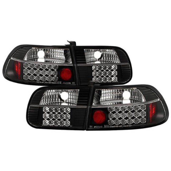 Honda Civic 92-95 3DR LED Tail Lights - Black Spyder Auto in the group Select car model / Honda / Civic EG-EH-EJ 92-95 / Styling / Lights at DDESIGN Scandinavia AB (ALT-YD-HC92-3D-LED-BK)