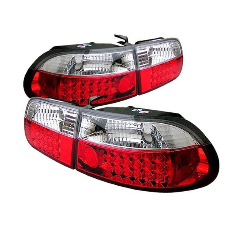 Honda Civic 92-95 3DR LED Tail Lights - Red Clear Spyder Auto in the group Select car model / Honda / Civic EG-EH-EJ 92-95 / Styling / Lights at DDESIGN Scandinavia AB (ALT-YD-HC92-3D-LED-RC)