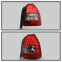 Honda Civic 96-00 3DR LED Tail Lights - Red Clear Spyder Auto