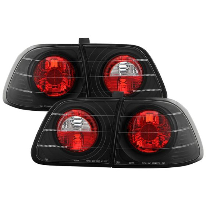 Honda Civic 99-00 4Dr Euro Style Tail Lights - Black Spyder Auto in the group Select car model / Honda / Civic EJ-EK-EM 96-00 / Styling / Lights at DDESIGN Scandinavia AB (ALT-YD-HC99-4D-BK)