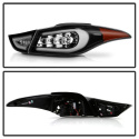 Hyundai Elantra 11-13 Light Bar LED Tail Lights - Black Spyder Auto