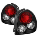 Hyundai Santa Fe 01-06 (01-04 Model use 3 Bulbs only) Euro Style Tail Lights - Black Spyder Auto