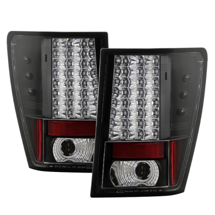 Jeep Grand Cherokee 07-10 LED Tail Lights - Black Spyder Auto in the group Select car model / Jeep / Grand Cherokee WH-WK 2005-2010 / Styling at DDESIGN Scandinavia AB (ALT-YD-JGC07-LED-BK)