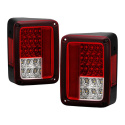 Jeep Wrangler 07-15 LED Tail Lights - Red Clear Spyder Auto