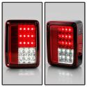 Jeep Wrangler 07-15 LED Tail Lights - Red Clear Spyder Auto