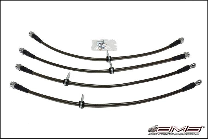 EVO X Stainless steel brake lines *all four* AMS Performance in the group Select car model / Mitsubishi / EVO X 07+ / Brakes / Brake lines at DDESIGN Scandinavia AB (AMS.04.01.0004-1)
