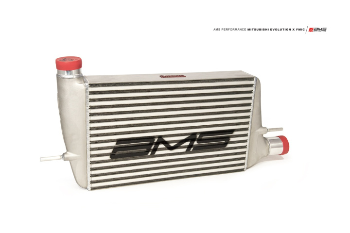 EVO X Front mount intercooler with modular cast end tanks 2008+ With Logo AMS Performance in the group Select car model / Mitsubishi / EVO X 07+ / Tuning / Intercooler & Pipes at DDESIGN Scandinavia AB (AMS.04.09.0001-1)