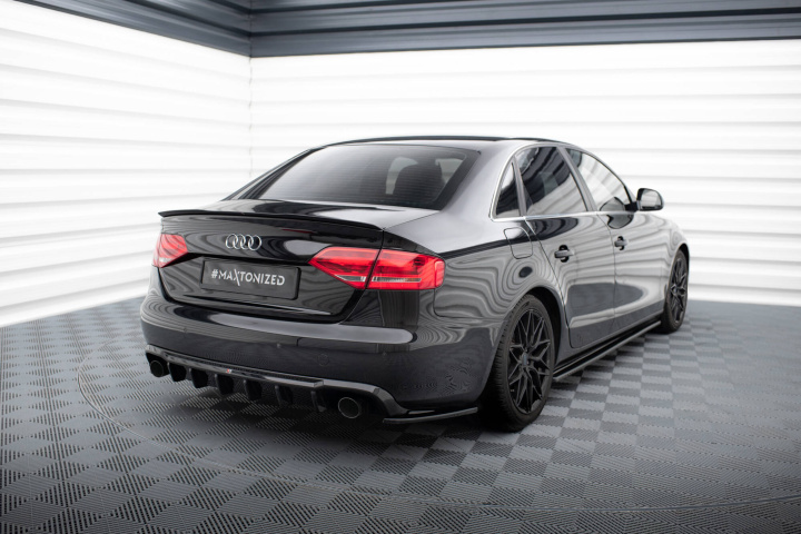 Audi A4 B8 2007-2011 Rear Valance (Version with single exhausts on two sides) Maxton Design in the group Select car model / Audi / A4 - S4 - RS4 (B8) 2007-2014 / Styling at DDESIGN Scandinavia AB (AU-A4-B8-RS1GO_O)