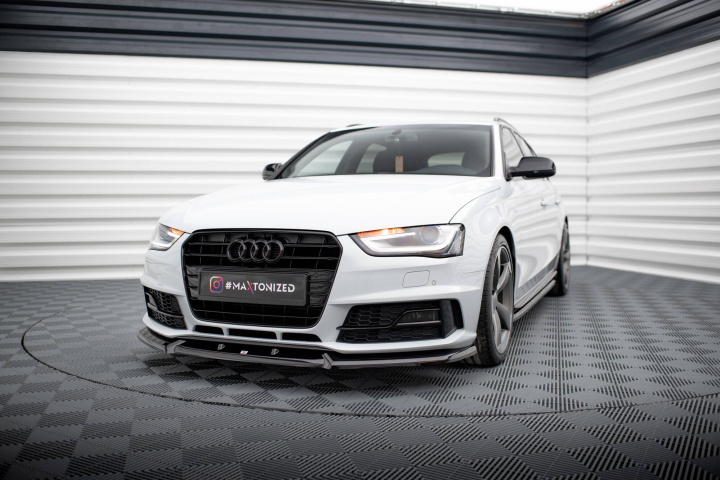 Front Splitter V.1 Audi A4 Competition B8 Facelift Maxton Design in the group Select car model / Audi / A4 - S4 - RS4 (B8) 2007-2014 / Styling / Front at DDESIGN Scandinavia AB (AU-A4-B8F-COMP-FD1G)