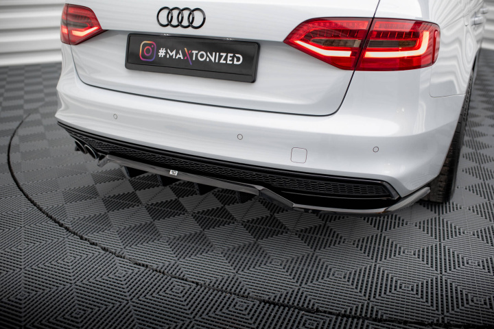 Central Rear Splitter (with Vertical Bars) Audi A4 Competition B8 Facelift Maxton Design in the group Select car model / Audi / A4 - S4 - RS4 (B8) 2007-2014 / Styling / Rear at DDESIGN Scandinavia AB (AU-A4-B8F-COMP-RSD1G-RD1G)