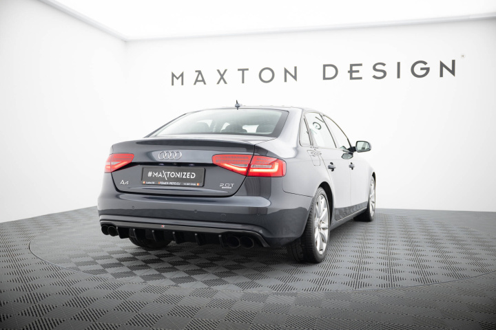 Audi A4 B8 Facelift 2011-2015 Rear Valance (Version with dual exhausts on both sides) Maxton Design in the group Select car model / Audi / A4 - S4 - RS4 (B8) 2007-2014 / Styling at DDESIGN Scandinavia AB (AU-A4-B8F-RS1GOO_OO)