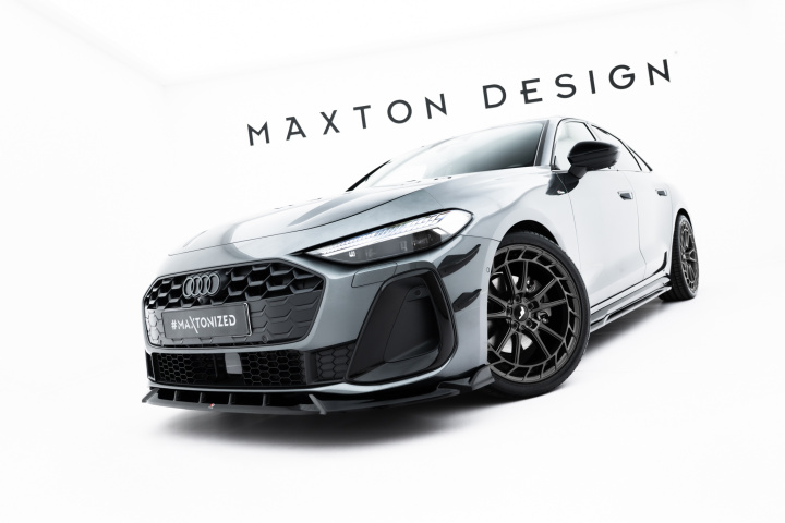Audi A5 S-Line Sedan / Avant B10 2024+ Front Splitter V.2 Maxton Design in the group Select car model / Audi / A5 - S5 - RS5 (B10) 2024+ at DDESIGN Scandinavia AB (AU-A5-3-SLINE-FD2G)