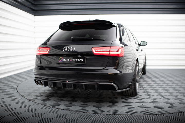 Audi A6 Avant C7 2011-2014 Rear Valance V.1 (Dual outlet on left side) Maxton Design in the group Select car model / Audi / A6 - S6 - RS6 (C7) 2011-2018 / Styling / Diffuser at DDESIGN Scandinavia AB (AU-A6-C7-AV-RS1GOO_)