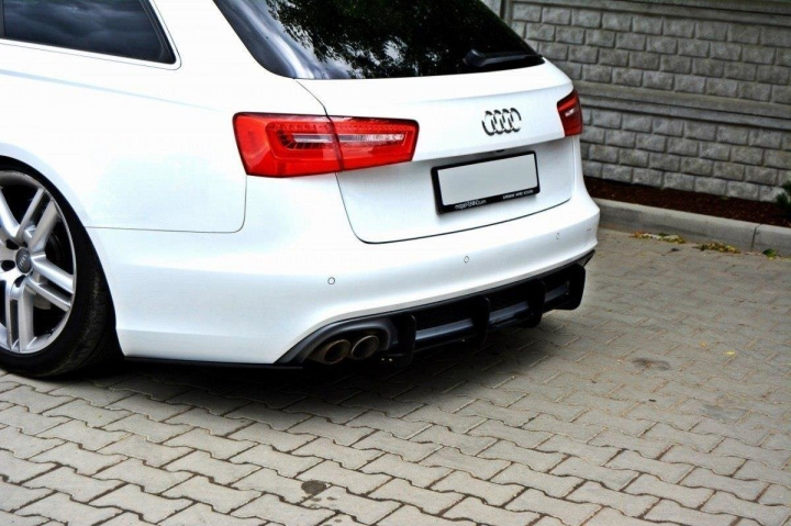 Rear Diffuser & Rear Side Splitters Audi A6 S-Line C7 (exhaust 1x2) Maxton Design in the group Select car model / Audi / A6 - S6 - RS6 (C7) 2011-2018 / Styling / Diffuser at DDESIGN Scandinavia AB (AU-A6-C7-SLINE-AV-CNC-RS1)
