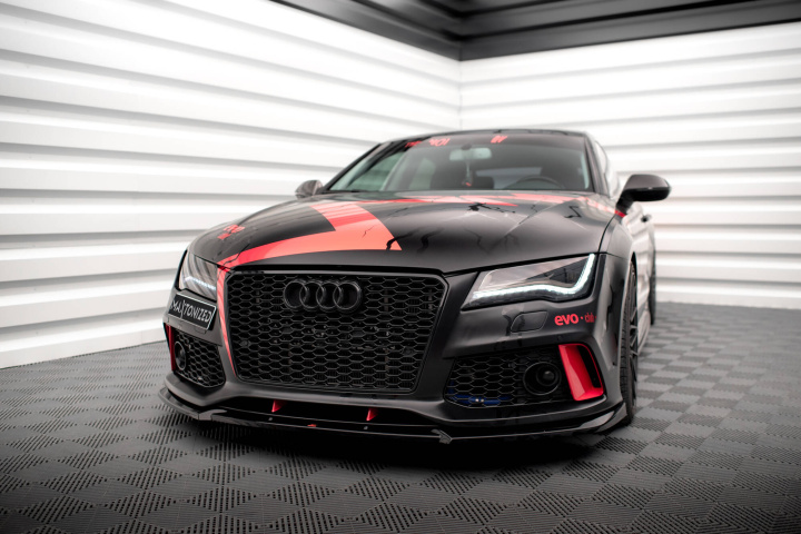 Audi A7 with \'\'RS7 Look\'\'-front C7 2010-2014 Front Splitter V.1 Maxton Design in the group Select car model / Audi / A7 - S7 - RS7 (4G8) 2010-2018 / Styling at DDESIGN Scandinavia AB (AU-A7-C7-RS7LOOK-FD1G)