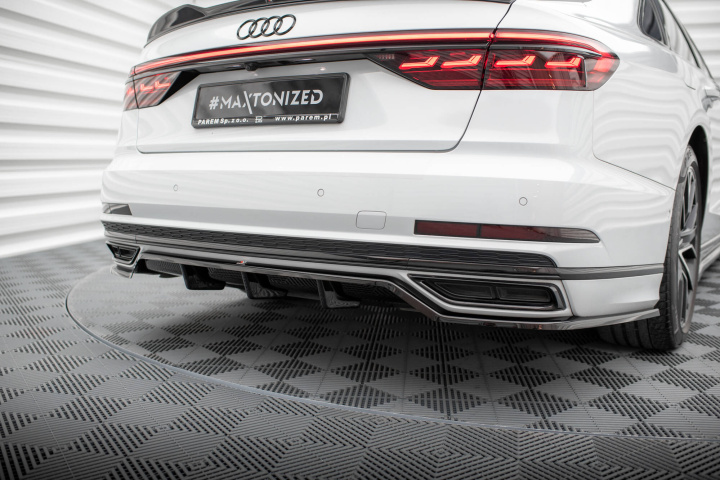 Central Rear Splitter (with Vertical Bars) Audi A8 S-Line D5 Maxton Design in the group Select car model / Audi / A8 - S8 (D5) 2019+ at DDESIGN Scandinavia AB (AU-A8-D5-SLINE-RD1G-RD2G)