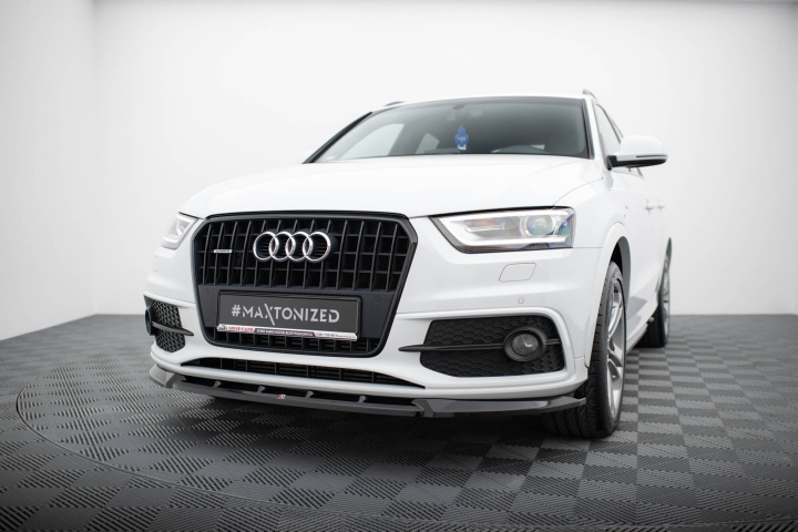 Audi Q3 S-line 8U 2011-2014 Front Splitter V.1 Maxton Design in the group Select car model / Audi / Q3 (8U) 2011-2018 / Styling at DDESIGN Scandinavia AB (AU-Q3-1-SLINE-SB-FD1G)
