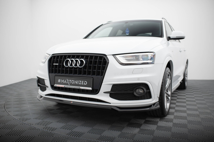 Audi Q3 S-line 8U 2011-2014 Front Splitter V.2 Maxton Design in the group Select car model / Audi / Q3 (8U) 2011-2018 / Styling at DDESIGN Scandinavia AB (AU-Q3-1-SLINE-SB-FD2G)