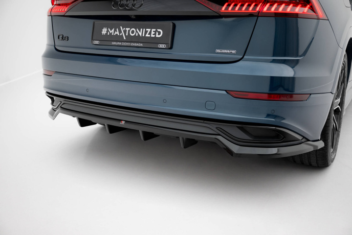 Audi Q8 Mk1 2018-2023 Rear Splitter (with vertical bars) Maxton Design in the group Select car model / Audi / Q8 - SQ8 - RS Q8 2018+ at DDESIGN Scandinavia AB (AU-Q8-1-RD1GRD2G)