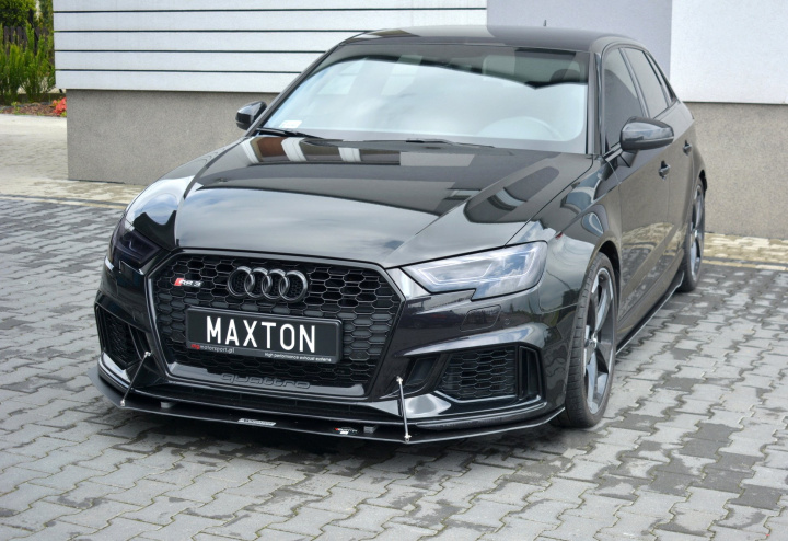Audi RS3 8V 2017-2020 Racing Frontsplitter V.1 Facelift Sportback Maxton Design in the group Select car model / Audi / RS 3 2015+ / Styling at DDESIGN Scandinavia AB (AU-RS3-8VF-CNC-FD1A)