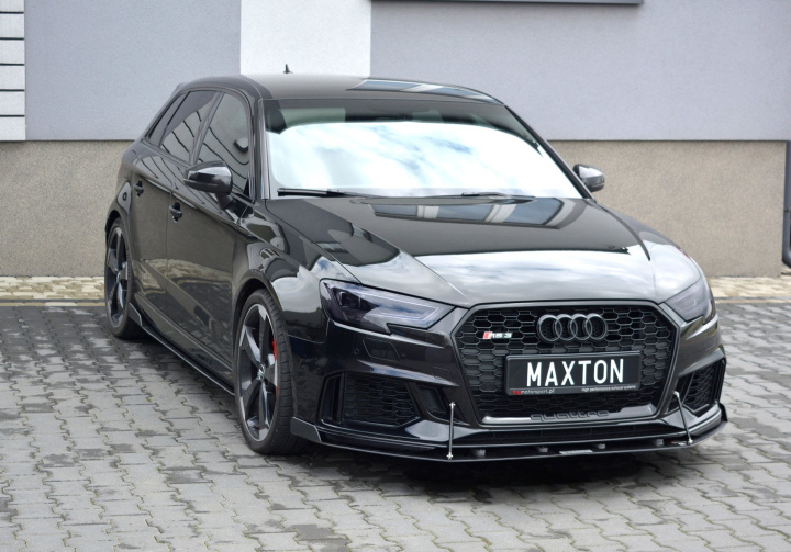 Audi RS3 8V 2017-2020 Racing Frontsplitter V.2 Facelift Sportback Maxton Design in the group Select car model / Audi / RS 3 2015+ / Styling at DDESIGN Scandinavia AB (AU-RS3-8VF-CNC-FD2A)
