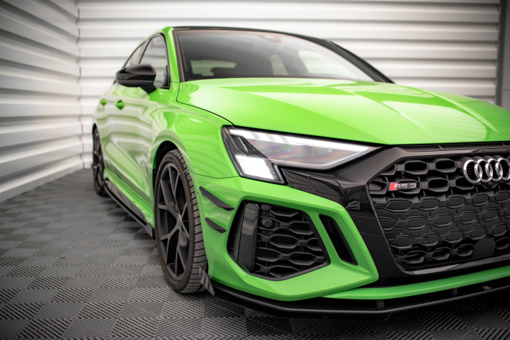 Audi RS3 8Y 2020+ Street Pro Canards Front Bumper Wings V.1 Maxton Design in the group Select car model / Audi / A3 - S3 - RS3 (8Y) 2020+ / Styling at DDESIGN Scandinavia AB (AU-RS3-8Y-CAN1)