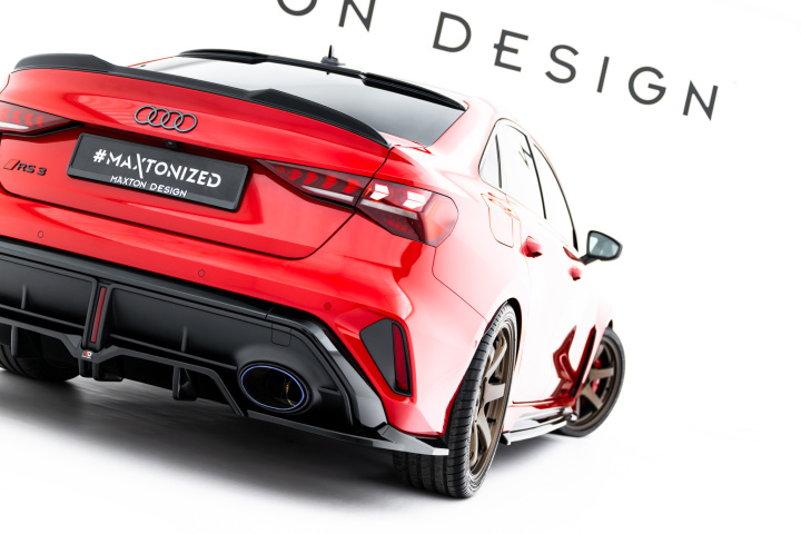 Rear Splitter (with vertical bars) V.1 Audi RS3 Sedan 8Y Facelift in the group Select car model / Audi / A3 - S3 - RS3 (8Y) 2020+ / Styling at DDESIGN Scandinavia AB (AU-RS3-8YF-S-RD2G-RD1G)