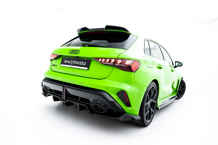 Rear Splitter (with vertical bars) V.1 Audi RS3 Sportback 8Y Facelift in the group Select car model / Audi / A3 - S3 - RS3 (8Y) 2020+ / Styling at DDESIGN Scandinavia AB (AU-RS3-8YF-SB-RD1G-RD4G)