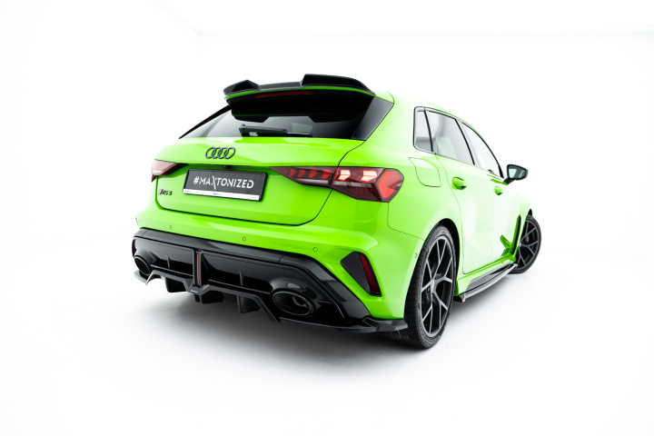 Rear Splitter (with vertical bars) V.2 Audi RS3 Sportback 8Y Facelift in the group Select car model / Audi / A3 - S3 - RS3 (8Y) 2020+ / Styling at DDESIGN Scandinavia AB (AU-RS3-8YF-SB-RD2G-RD4G)