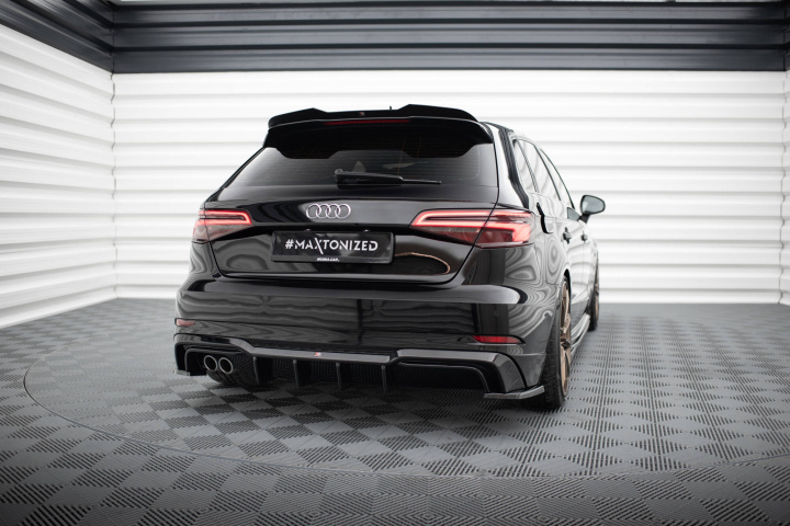 Audi A3 S-Line Sportback 8V Facelift 2016-2020 Diffuser (Single side exhaust version) Rear Valance Maxton Design in the group Select car model / Audi / A3 - S3 - RS3 (8V) 2012-2019 / Styling at DDESIGN Scandinavia AB (AU-S3-3F-SB-RS1GOO__)