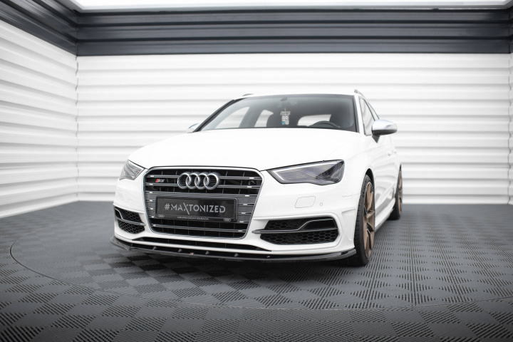 Audi A3 S-Line / S3 Sportback / Hatchback 8V 2013-2016 Front Splitter V.1 Maxton Design in the group Select car model / Audi / A3 - S3 - RS3 (8V) 2012-2019 / Styling at DDESIGN Scandinavia AB (AU-S3-8V-SB-FD1G)