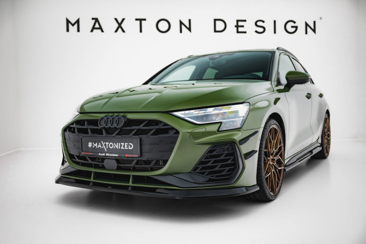 Audi S3 Sportback / A3 S-line Sportback 8Y Facelift 2024+ Front Splitter V.1 Maxton Design in the group Select car model / Audi / A3 - S3 - RS3 (8Y) 2020+ / Styling at DDESIGN Scandinavia AB (AU-S3-8YF-S-FD1G)