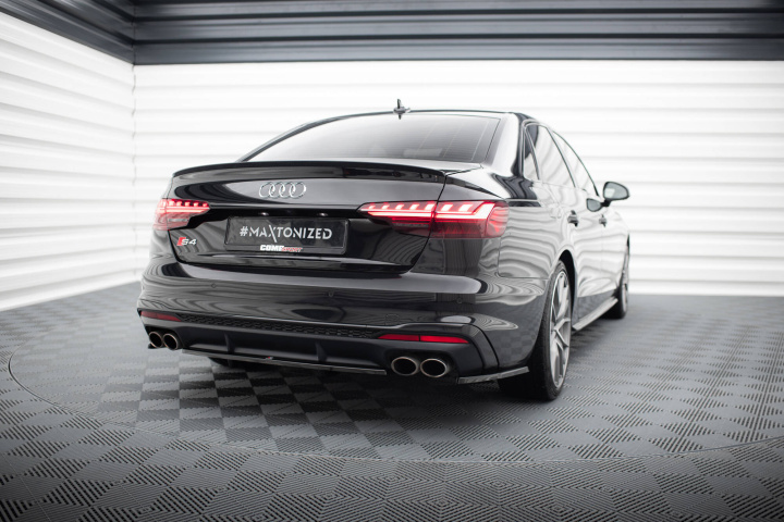 Audi S4 B9 Facelift 2019- Central Rear Splitters (With Vertical Bars) V.1 Maxton Design in the group Select car model / Audi / A4 - S4 - RS4 (B9) 2015+ / Styling at DDESIGN Scandinavia AB (AU-S4-B9F-RD1G-RD2G)