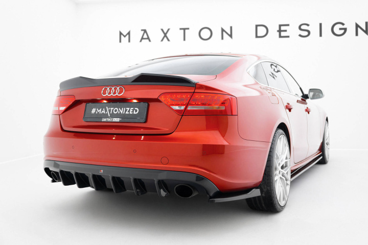 Audi A5 S-Line Sportback 8T 2007-2011 Rear Valance (Version with single exhaust tips on both sides) Maxton Design in the group Select car model / Audi / A5 - S5 - RS5 (8T/8F) 2008-2016 / Styling at DDESIGN Scandinavia AB (AU-S5-1-SB-RS1GO_O)