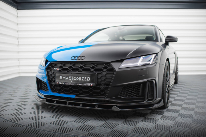 Audi TT S 8S Facelift 2018-2023 Front Splitter V.1 Maxton Design in the group Select car model / Audi / TT (8J) 2006-2014 & TT (8S) 2014+ / Styling at DDESIGN Scandinavia AB (AU-TT-3F-S-FD1G)