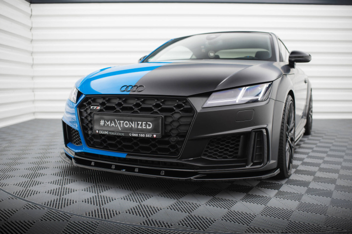 Audi TT S 8S Facelift 2018-2023 Front Splitter V.2 Maxton Design in the group Select car model / Audi / TT (8J) 2006-2014 & TT (8S) 2014+ / Styling at DDESIGN Scandinavia AB (AU-TT-3F-S-FD2G)