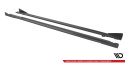 Audi S3 / A3 S-Line 8Y / 8Y Facelift 2020-2024 Street Pro Side Skirts Diffusers + Flaps V.1 Black-Red + Gloss Flaps Maxton Design