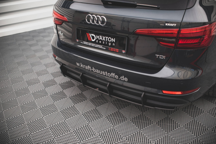 Audi A4 B9 2015- 2019 Street Pro Rear Diffuser Red Maxton Design in the group Select car model / Audi / A4 - S4 - RS4 (B9) 2015+ / Styling at DDESIGN Scandinavia AB (AUA4B9AVCNC-RS1BRB)