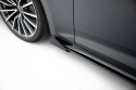 Audi A5 Sportback F5 Facelift 2019-2024 Street Pro Side Skirts Diffusers + Flaps Black-Red + Gloss Flaps Maxton Design