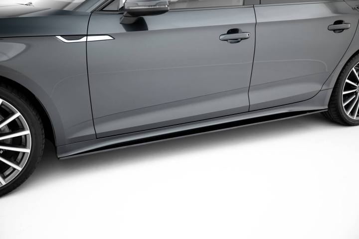Audi A5 Sportback F5 Facelift 2019-2024 Street Pro Side Skirts Diffusers Black-Red Maxton Design in the group Select car model / Audi / A5 - S5 - RS5 (F5) 2016+ / Styling at DDESIGN Scandinavia AB (AUA52FSBCNC-SD1BRB)